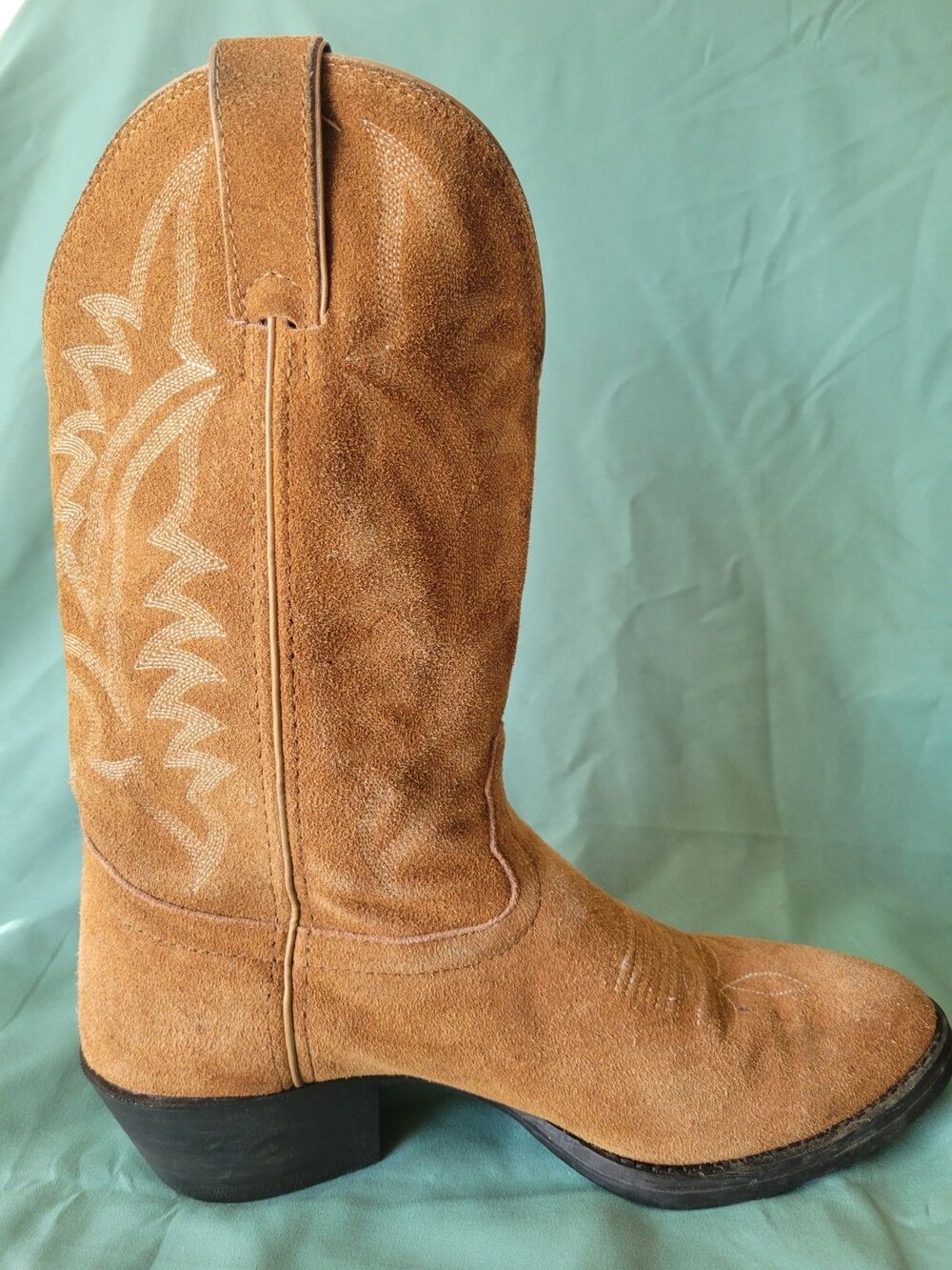 Tony Lama Men’s 9.5D Honey Tan Suede Western Cowboy Boots BB2022 Plano Style